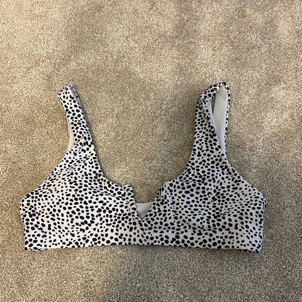 Black and White Spotted Bikini Top